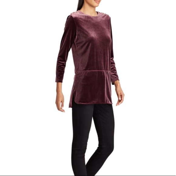 Lauren Ralph Lauren Velvet Tunic Top - Picture 8 of 8